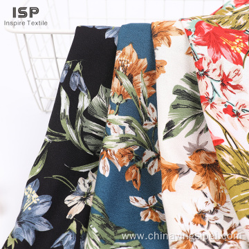Factory Printed 120Gsm Textile Dress Moss Crepe Fabric
